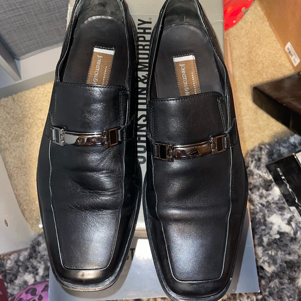 Johnston & Murphy Black Loafers & Slip-Ons